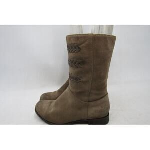 UGG Womens Size 6 M Brown Suede Zip 9" Shaft Mid Calf Fashion Boots